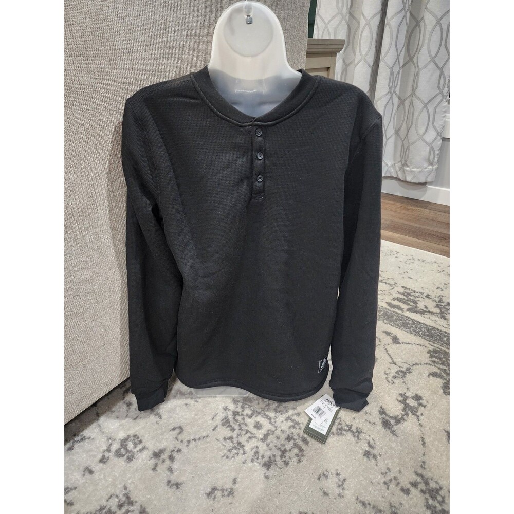 Men's Thermal Shirt Matix Long Sleeve Small 1/4 Button Sherpa Lined Black